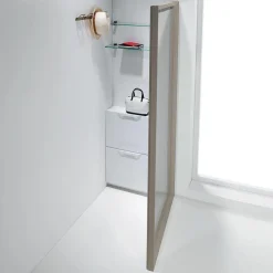 Specchio angolare ad anta in alluminio Angle Vanity