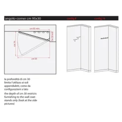 Specchio angolare ad anta in alluminio Angle Vanity