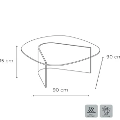 Tavolino da salotto Auris Big in vetro martellato