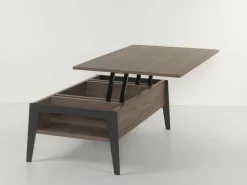 Tavolino da salotto con piano alzabile e contenitore Mintar
