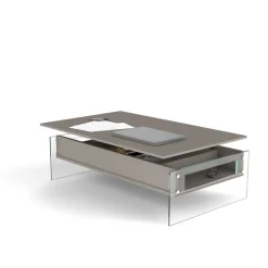 Tavolino da salotto contenitore con piano alzabile Miram