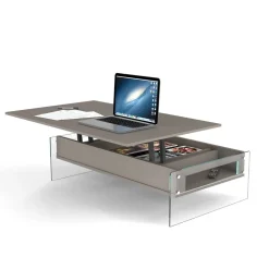 Tavolino da salotto contenitore con piano alzabile Miram