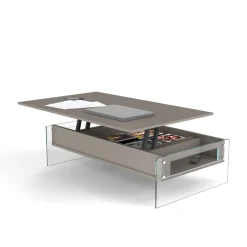 Tavolino da salotto contenitore con piano alzabile Miram