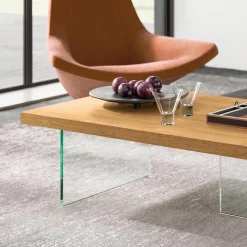 Tavolino da salotto in legno e vetro Aeris