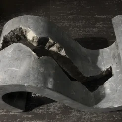 Tavolino da salotto in pietra e vetro Orian