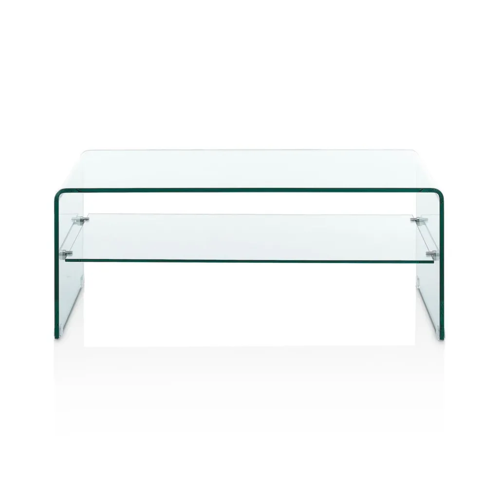 Tavolino da salotto in vetro curvato Emerald Evo