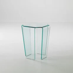 Tavolino lato divano in vetro curvato Morley