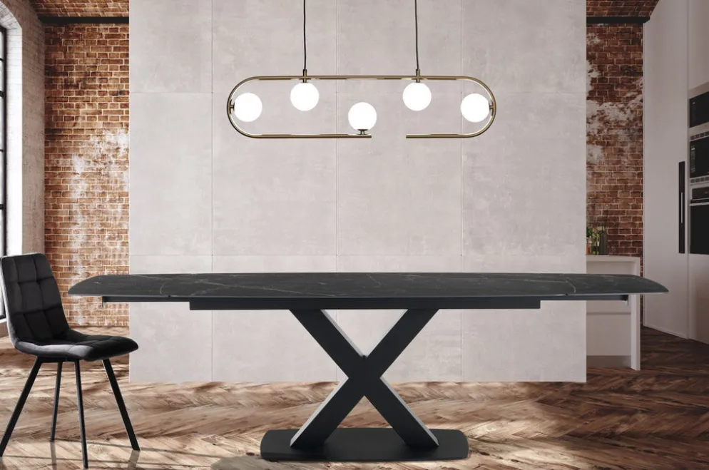 Tavolo allungabile con piano in ceramica James