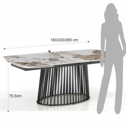 Tavolo allungabile con piano in ceramica Colin B