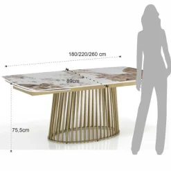 Tavolo allungabile con piano in ceramica Colin A