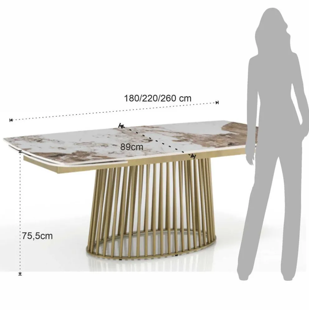 Tavolo allungabile con piano in ceramica Colin A