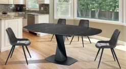 Tavolo allungabile con piano in ceramica Bernat Black