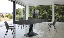 Tavolo allungabile con piano in ceramica Bernat Black
