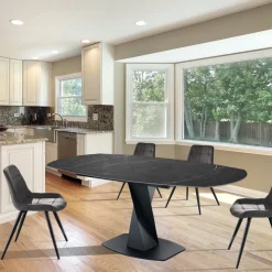 Tavolo allungabile con piano in ceramica Bernat Black