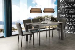 Tavolo allungabile Duarte piano vetro ceramica 140 x 90 cm