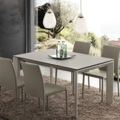 Tavolo allungabile in acciaio e ceramica Duarte Duo