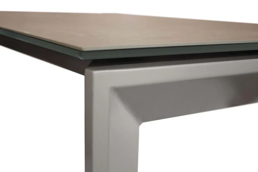 Tavolo allungabile in acciaio e ceramica Duarte Duo