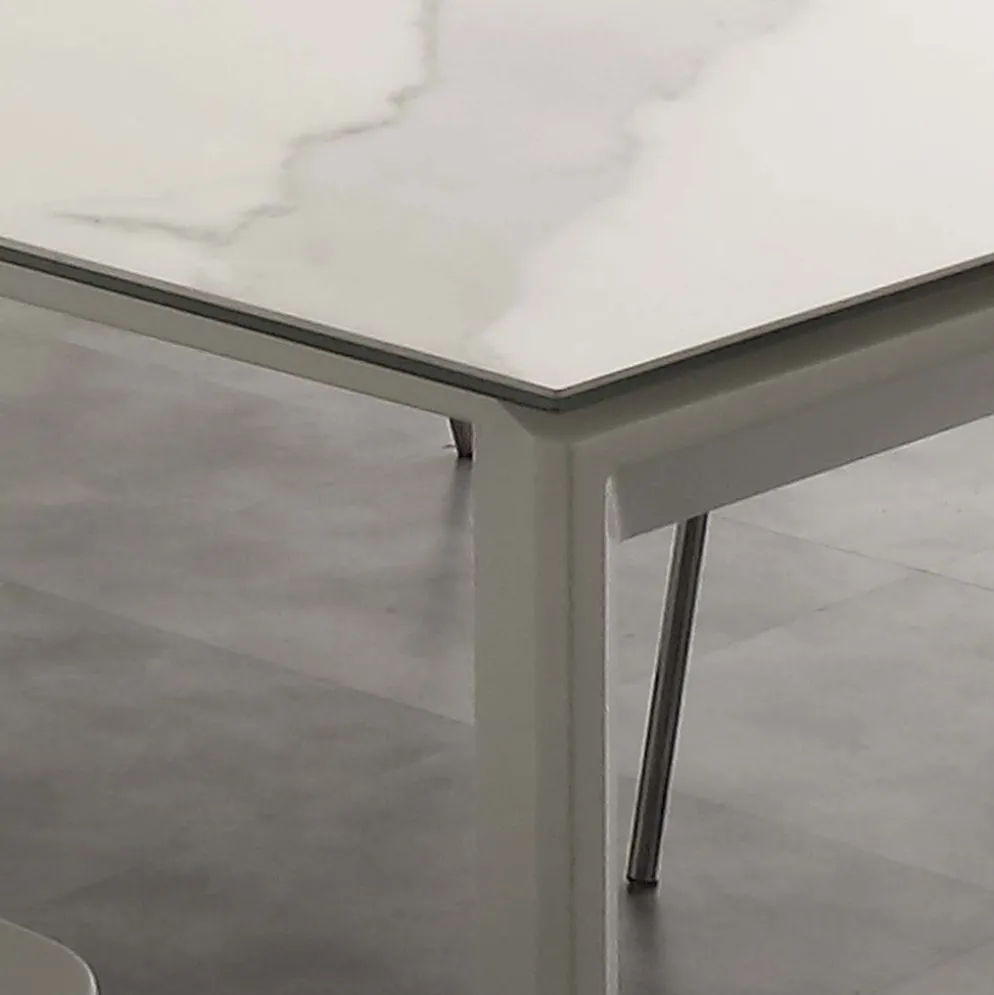Tavolo allungabile in acciaio e ceramica Duarte Duo
