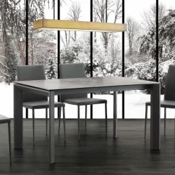 Tavolo allungabile in acciaio e ceramica Duarte Duo