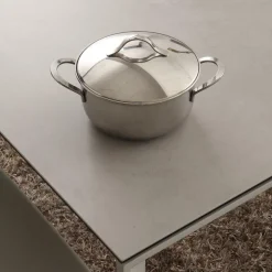 Tavolo allungabile in acciaio e ceramica Duarte Duo