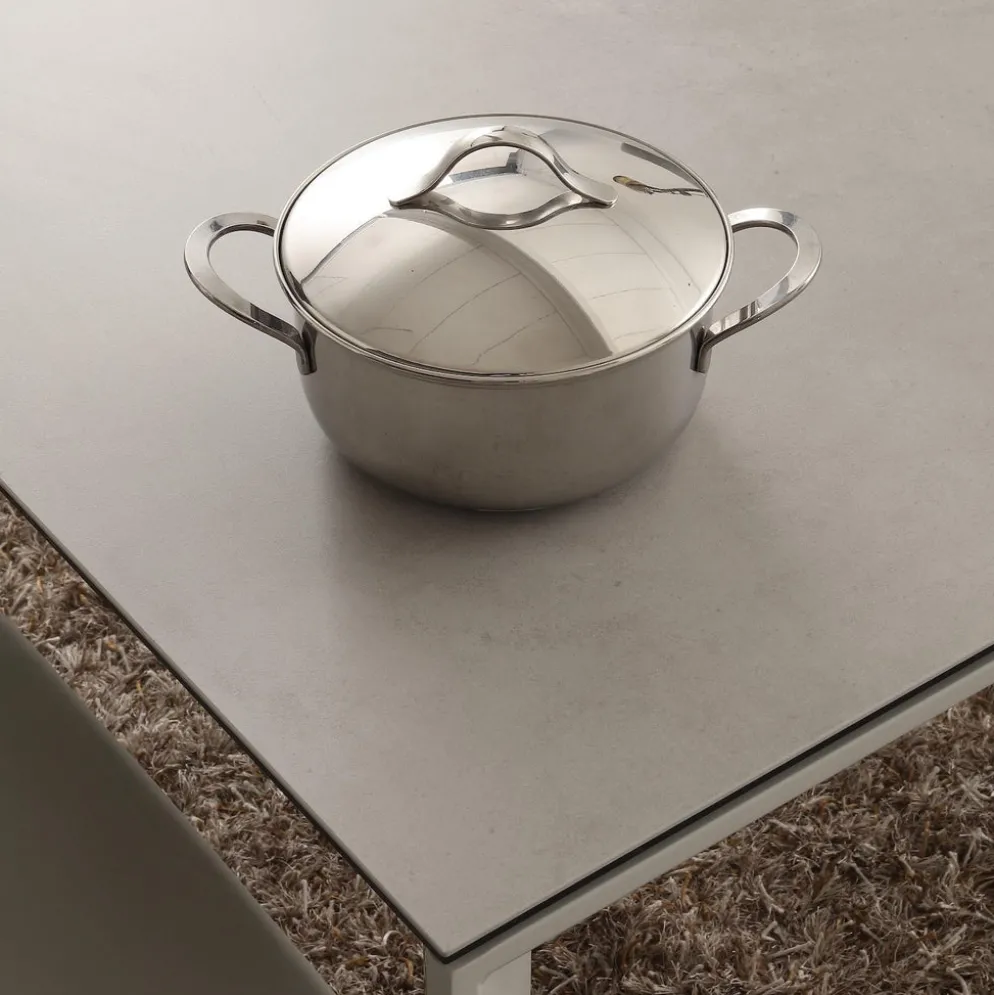 Tavolo allungabile in acciaio e ceramica Duarte Duo