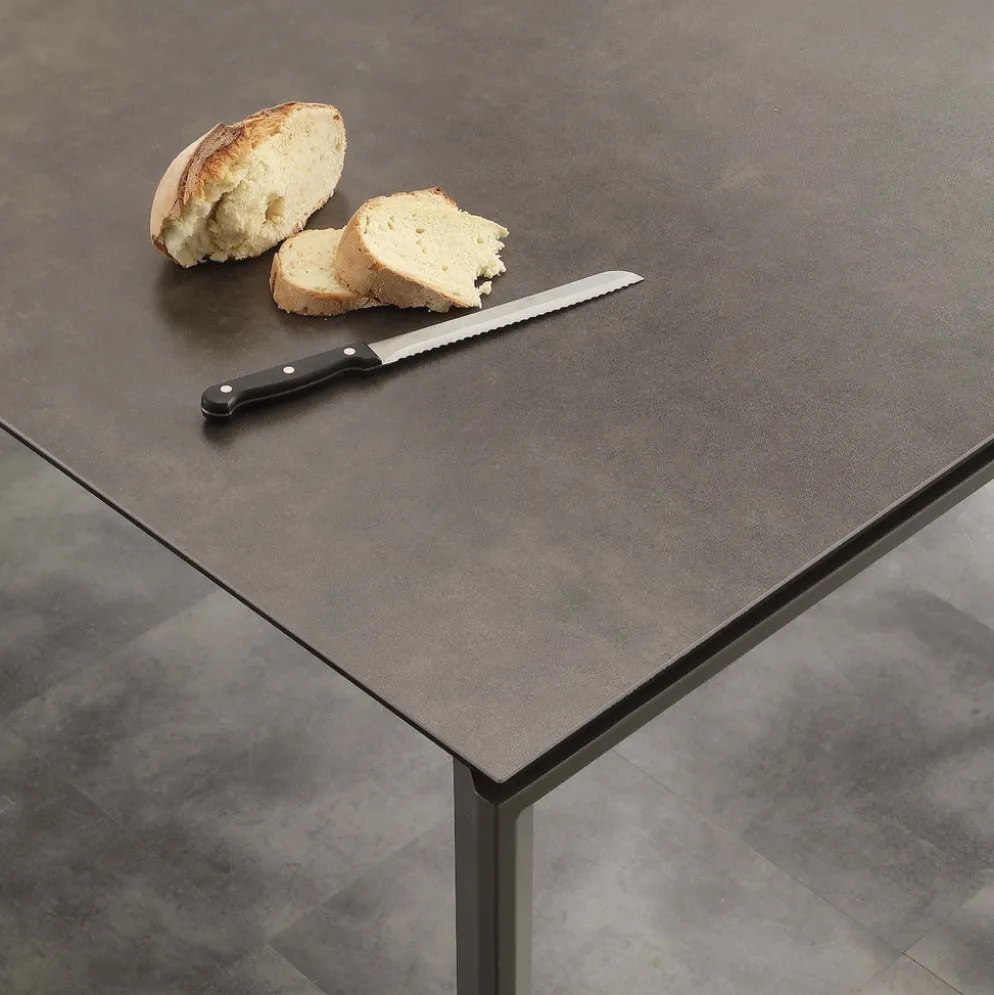 Tavolo allungabile in acciaio e ceramica Duarte Duo