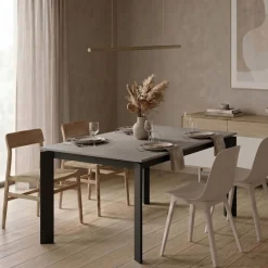 Tavolo allungabile in ceramica e metallo Lumis Marble