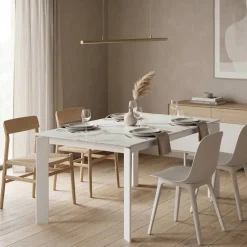 Tavolo allungabile in ceramica e metallo Lumis Marble