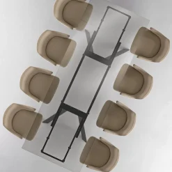 Tavolo allungabile in vetro Lysen