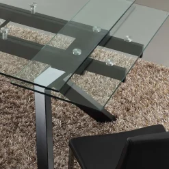 Tavolo allungabile moderno Mats in metallo e vetro