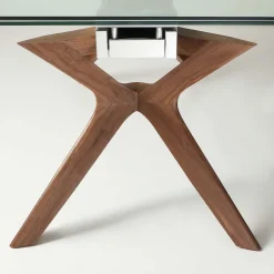 Tavolo allungabile Nicklas in acciaio vetro legno 160x90cm