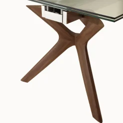 Tavolo allungabile Nicklas in acciaio vetro legno 160x90cm