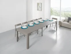Tavolo consolle allungabile in acciaio Dutton
