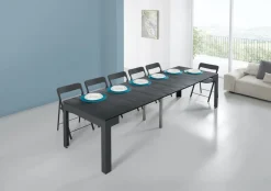 Tavolo consolle allungabile in acciaio Dutton