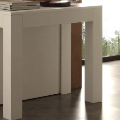 Tavolo consolle allungabile Klement in legno bianco