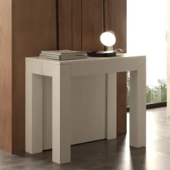 Tavolo consolle allungabile Klement in legno bianco