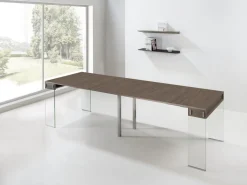 Tavolo consolle allungabile Ronny Big in vetro e laminato
