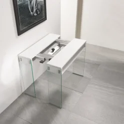 Tavolo consolle allungabile Ronny Big in vetro e laminato