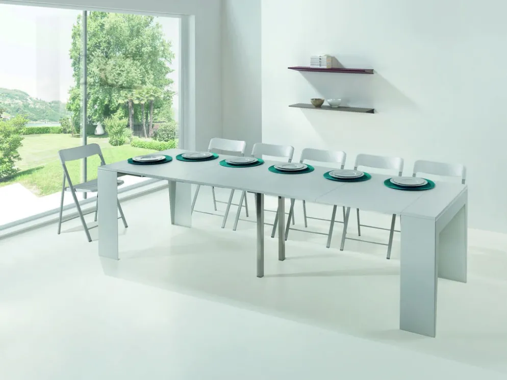 Tavolo consolle allungabile con sedie Glen 120