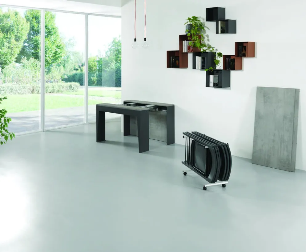 Tavolo consolle allungabile con sedie Glen 120