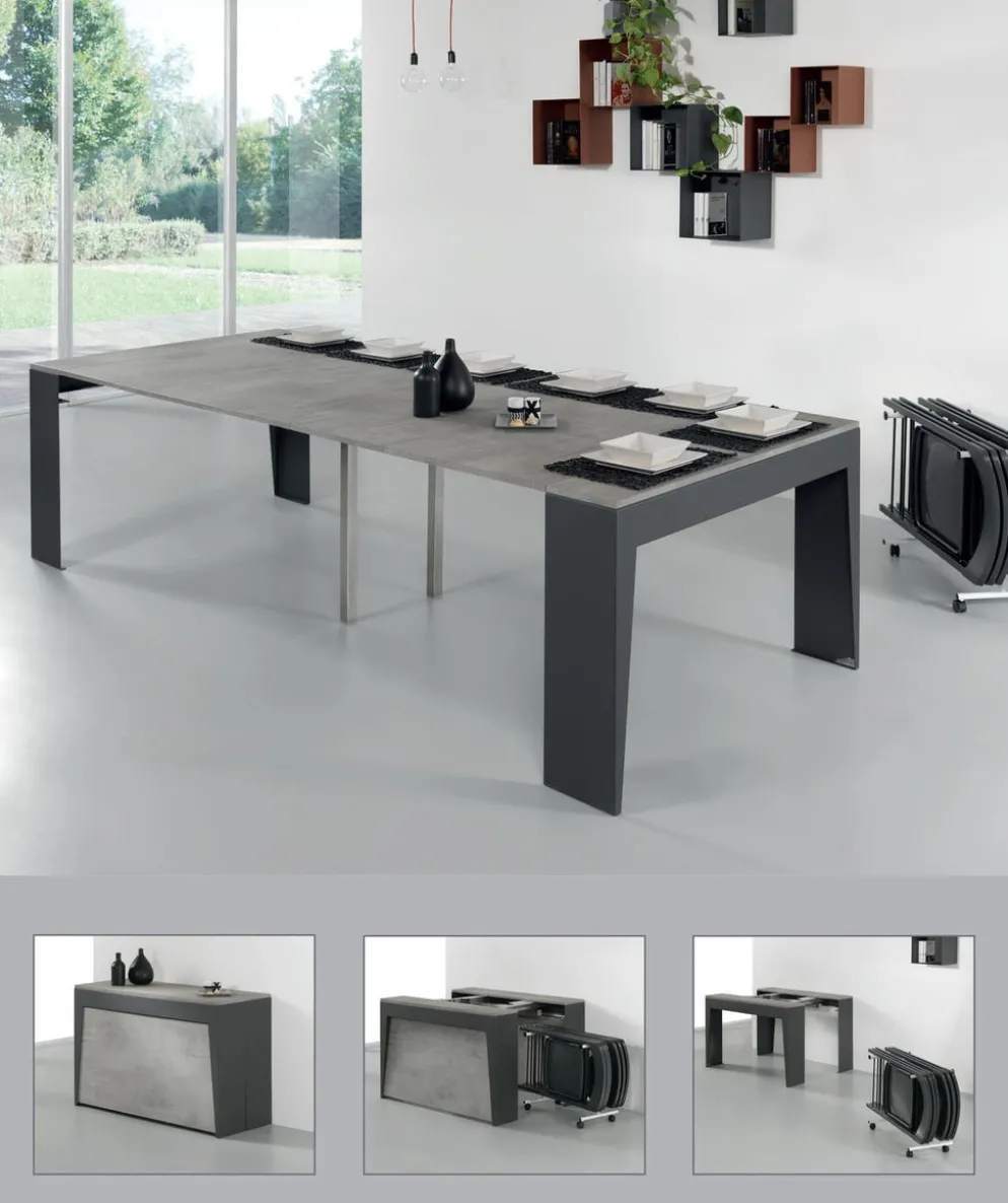 Tavolo consolle allungabile con sedie Glen 120