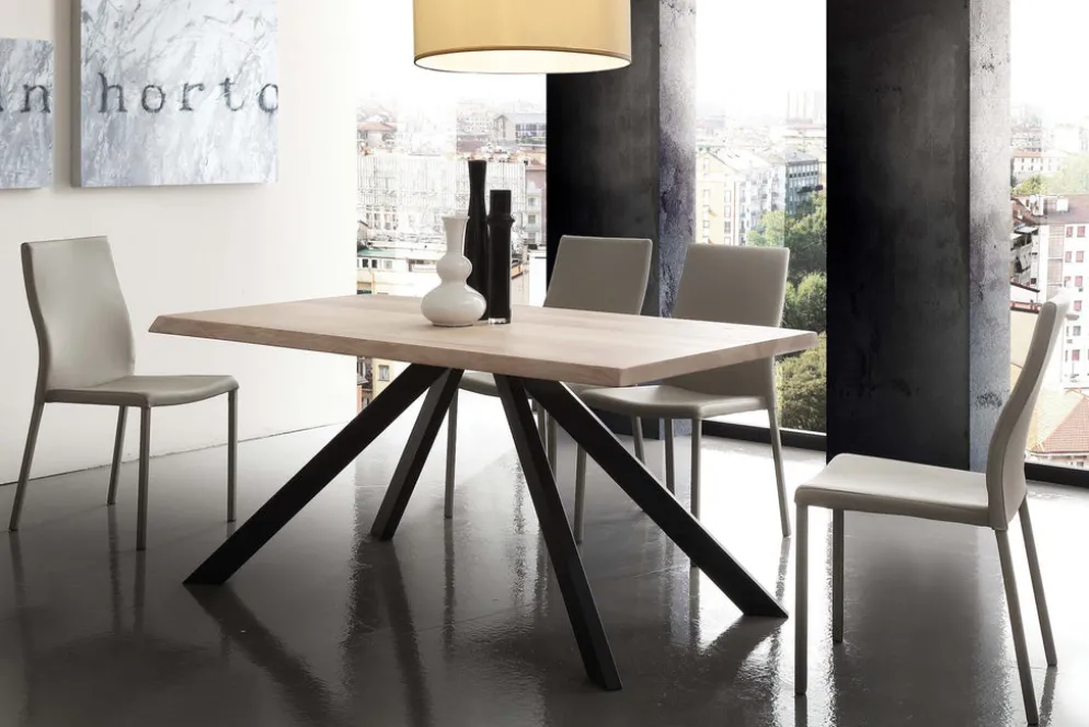Tavolo da cucina in metallo e legno Learn