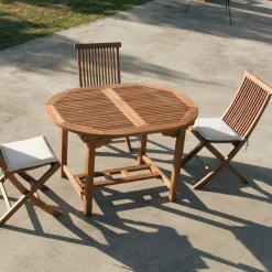 Tavolo da giardino rotondo allungabile TeakOnMe