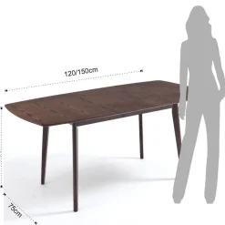 Tavolo da pranzo allungabile Aleksis Walnut