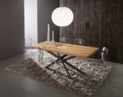 Tavolo da pranzo con piano in legno Arsenio