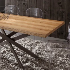Tavolo da pranzo con piano in legno Arsenio