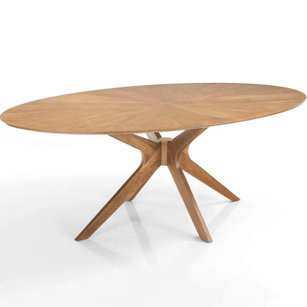 Tavolo da pranzo ovale in legno Hubbard Oak