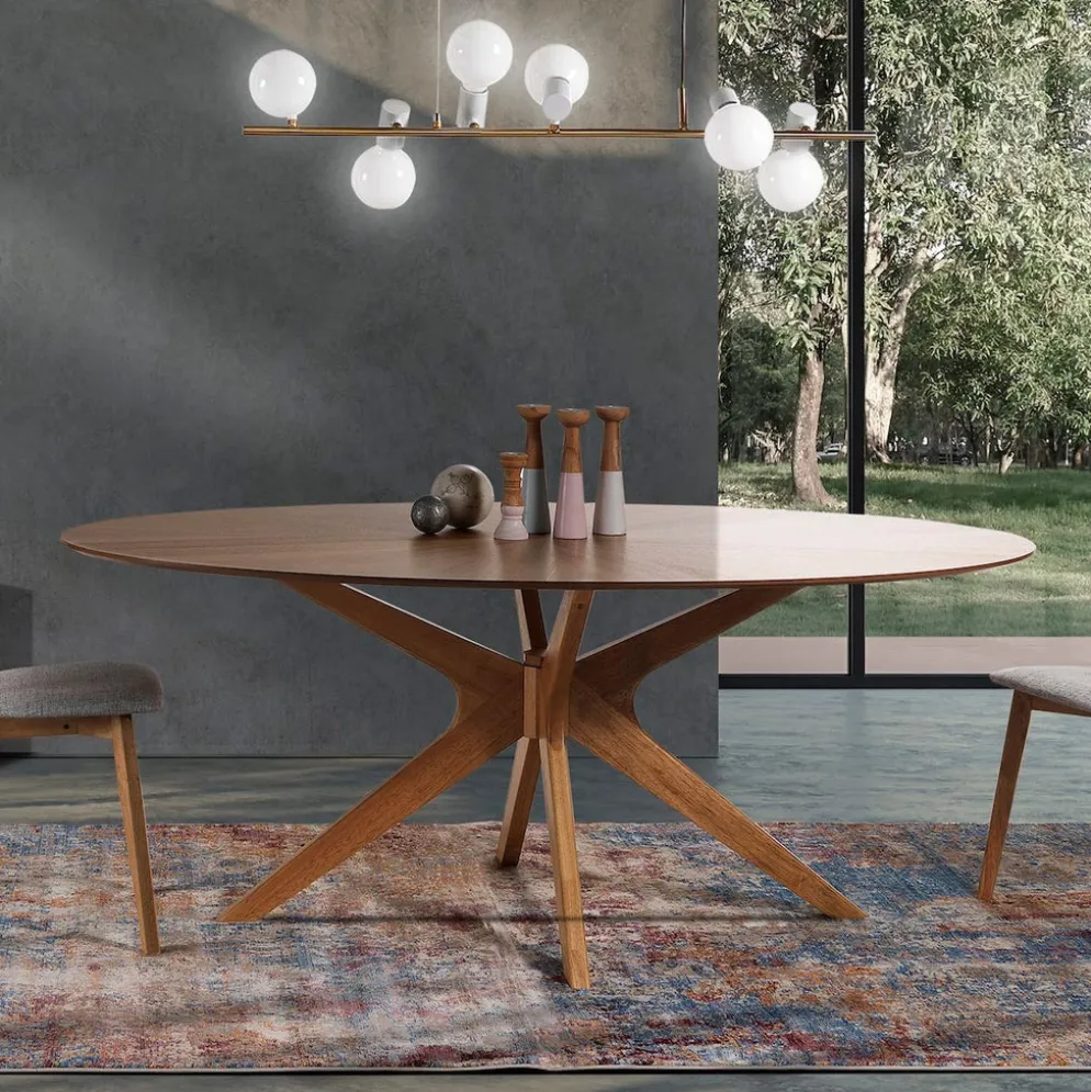 Tavolo da pranzo ovale in legno Hubbard Oak