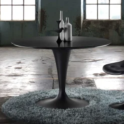 Tavolo da pranzo rotondo allungabile Sulevi Black