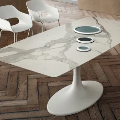 Tavolo fisso con piano a botte Avalon